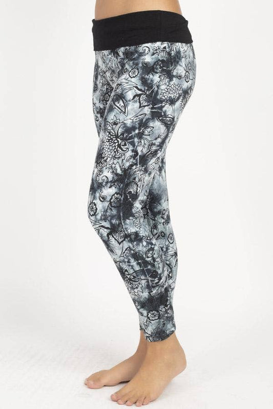 Organic Cottontn Tie-Dye Flower Print Legging
