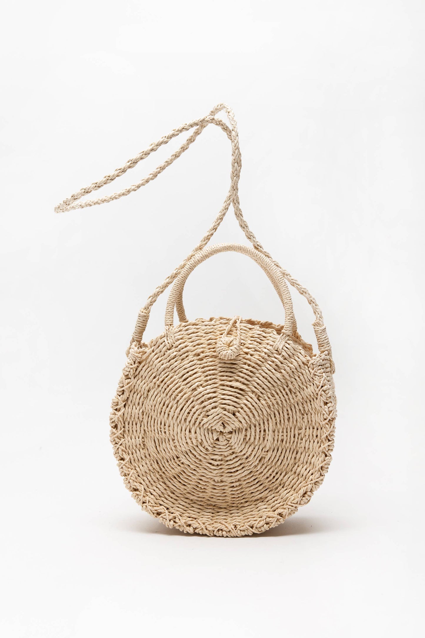 The Morgan | Rounded Rattan Woven Purse w/ Arm Strap