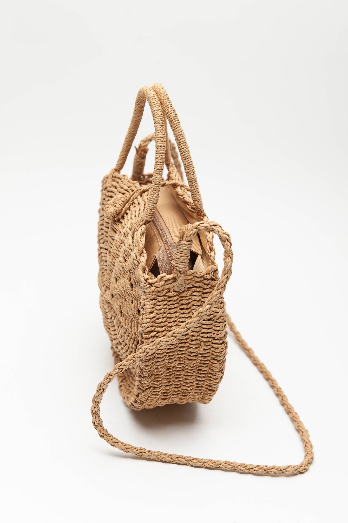 The Morgan | Rounded Rattan Woven Purse w/ Arm Strap
