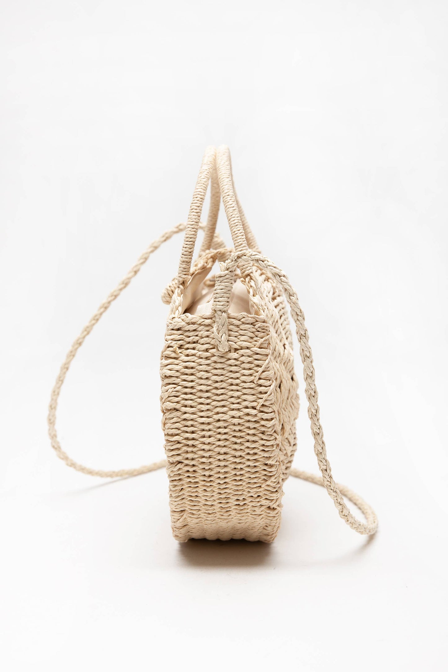 The Morgan | Rounded Rattan Woven Purse w/ Arm Strap
