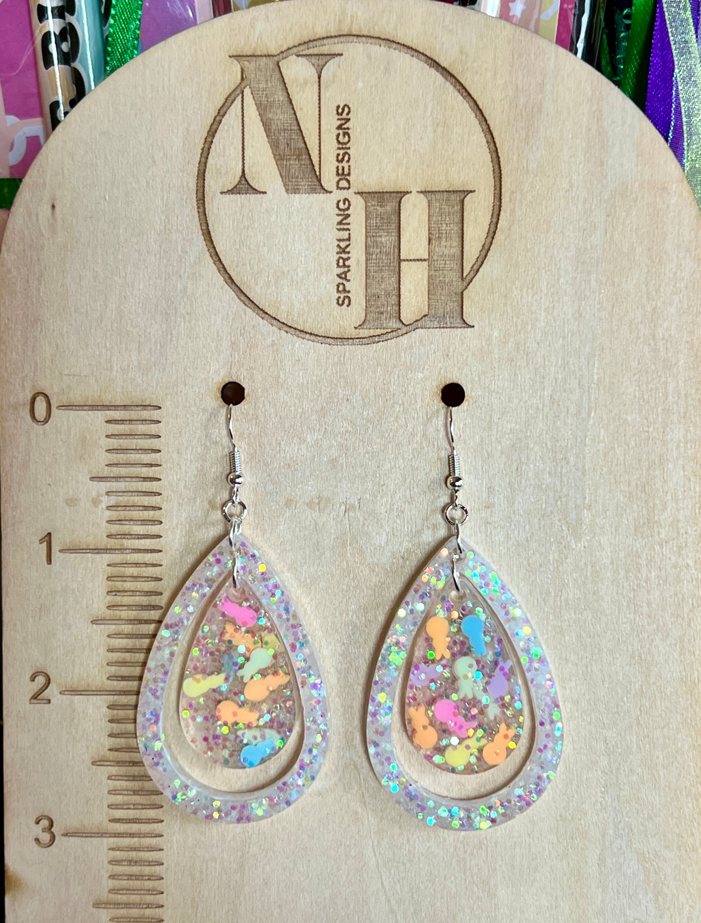 Large Double Drop Bunny Earrings