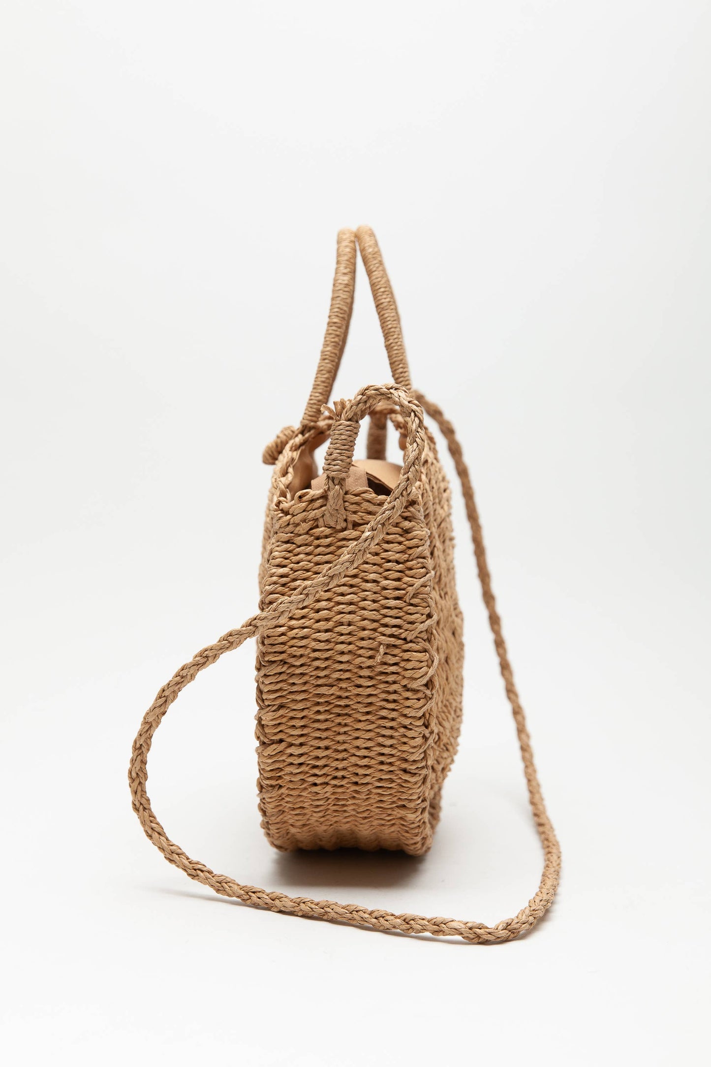 The Morgan | Rounded Rattan Woven Purse w/ Arm Strap