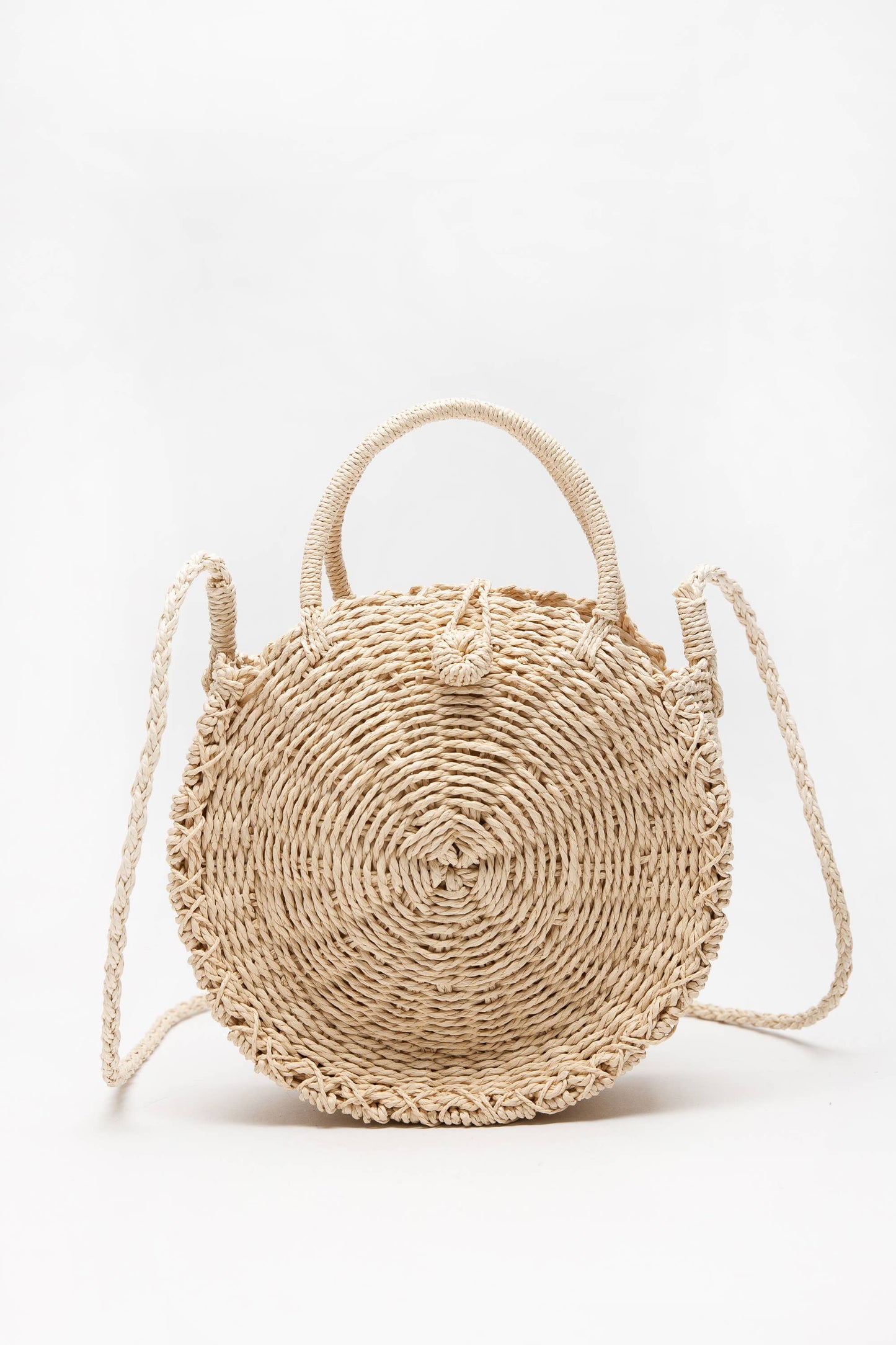 The Morgan | Rounded Rattan Woven Purse w/ Arm Strap