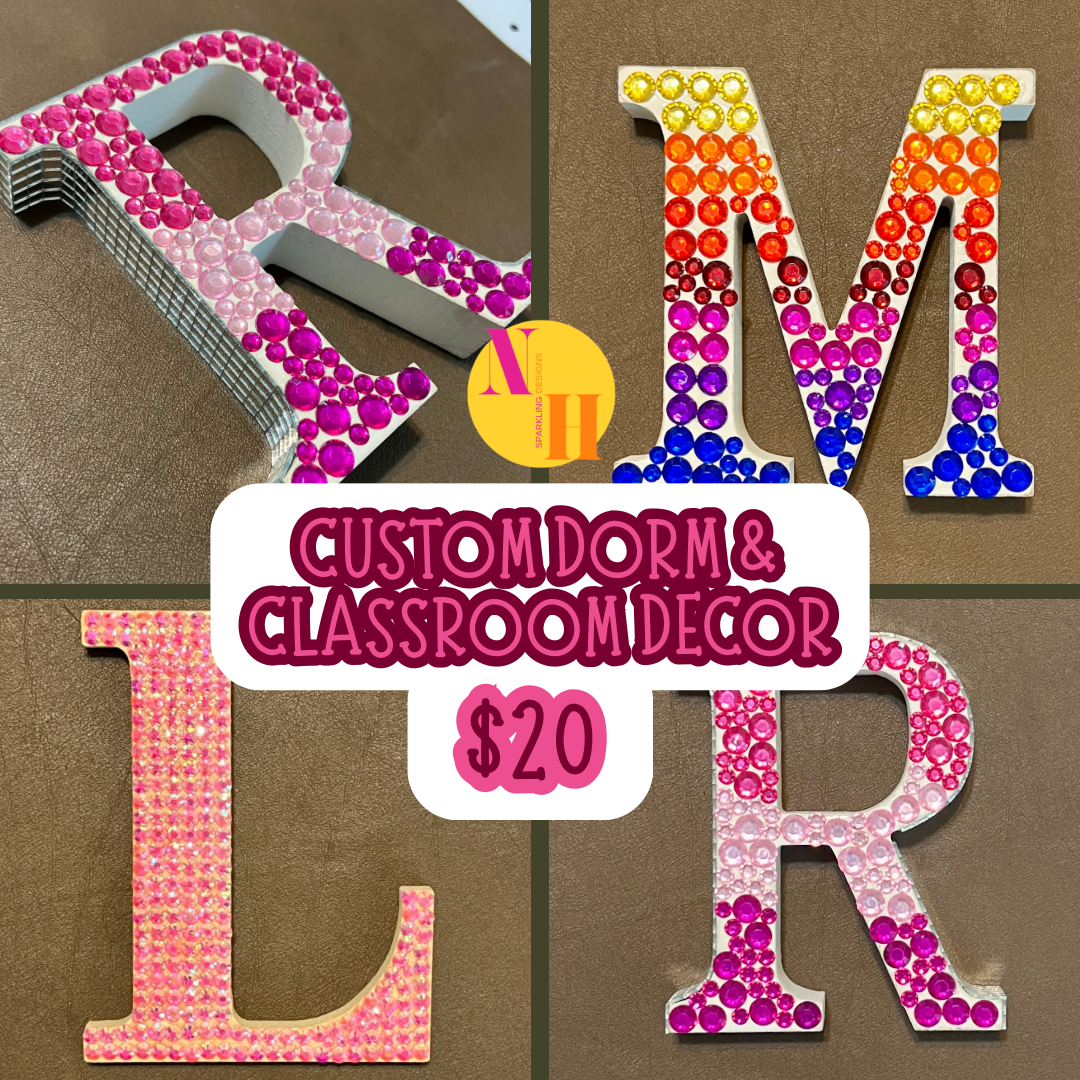 Custom Dorm and Classroom Initial Decor (please choose the letter you want & at checkout be sure to create an account so we can use your email address to contact you to discuss design/colors)