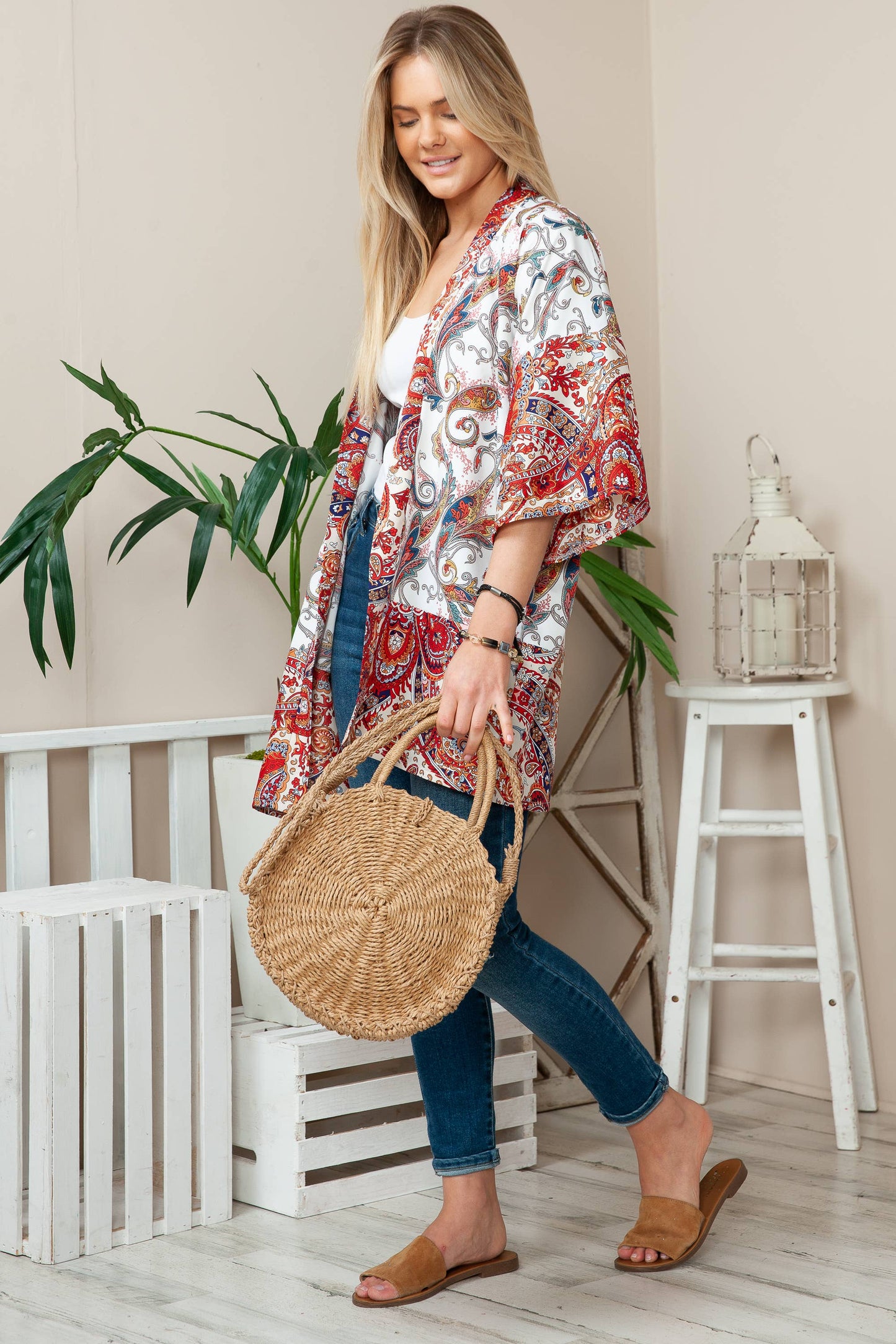 The Morgan | Rounded Rattan Woven Purse w/ Arm Strap