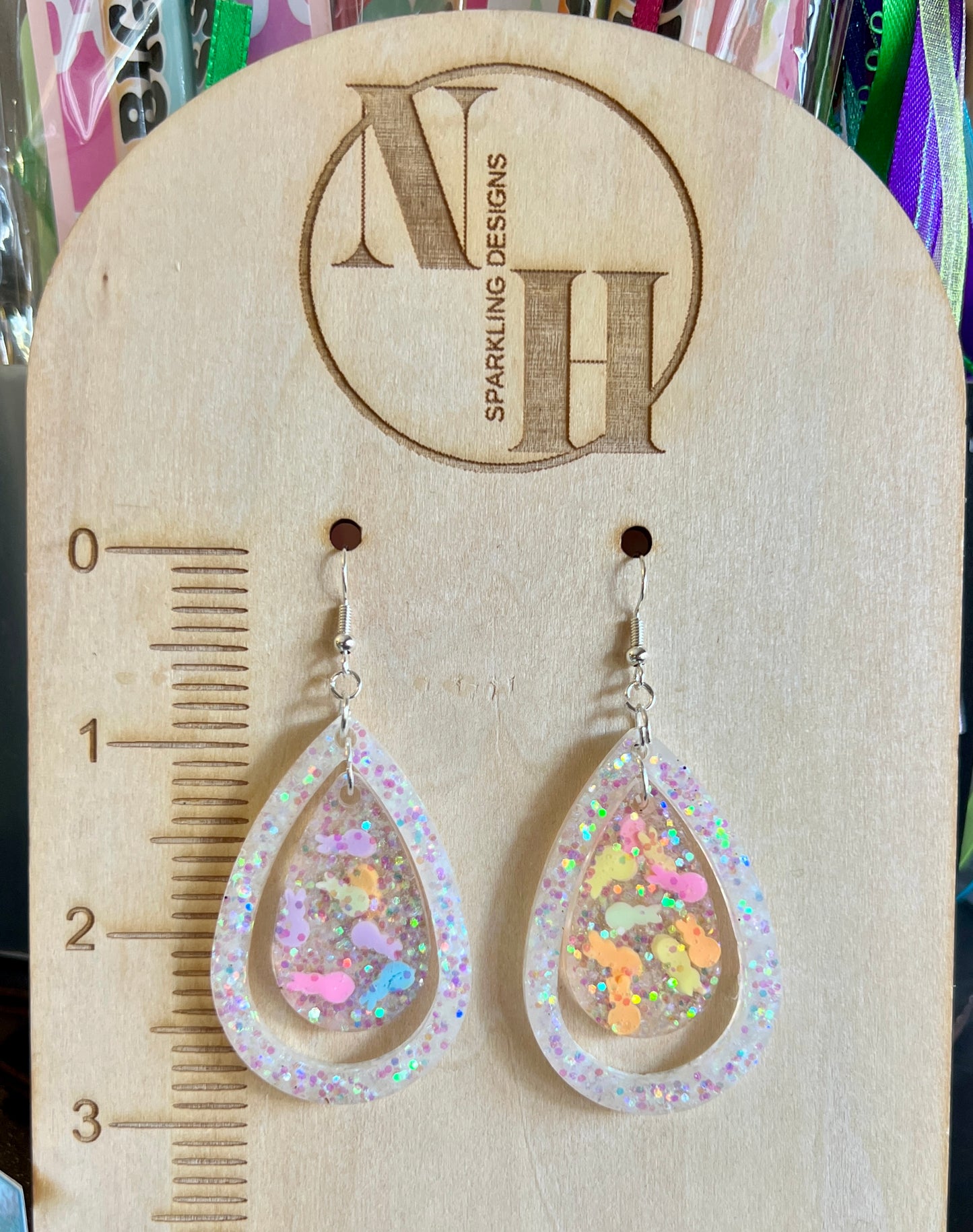 Large Double Drop Bunny Earrings