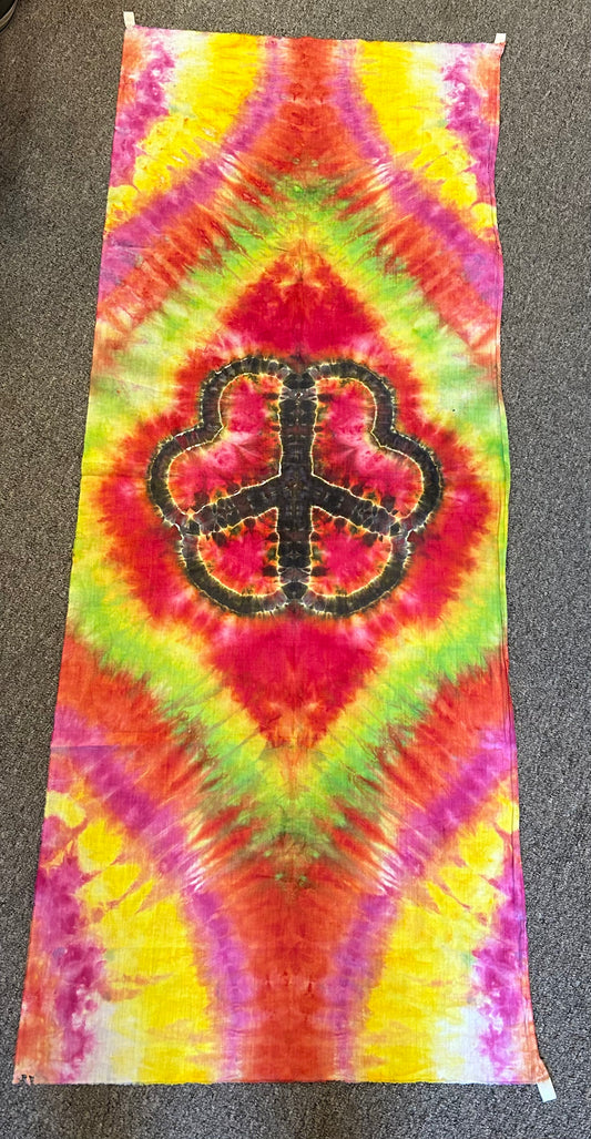 Three leaf clover peace sign flag tapestry