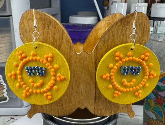 Earrings - Closed Circle Yellow Sunshine