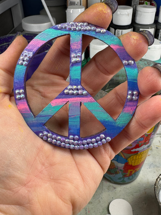 Ombre Stripes Peace Sign Magnet