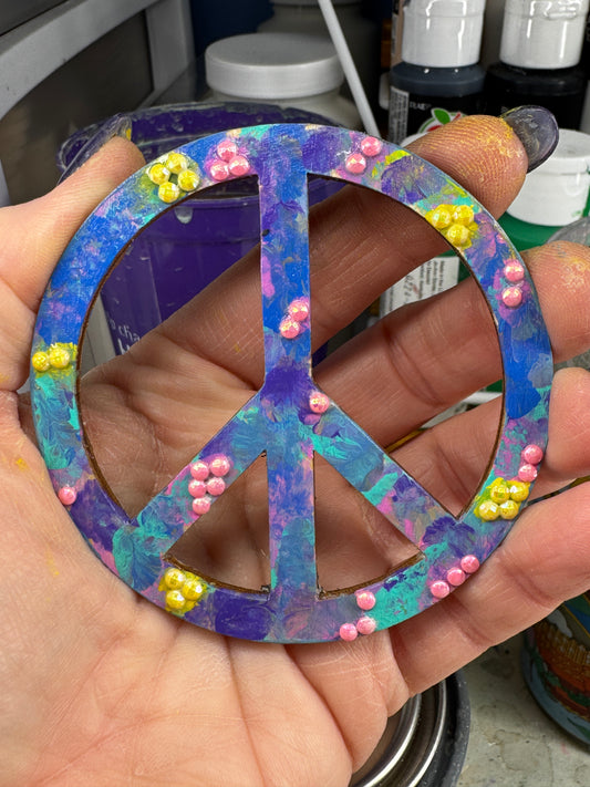 Tye Die Peace Sign Magnet