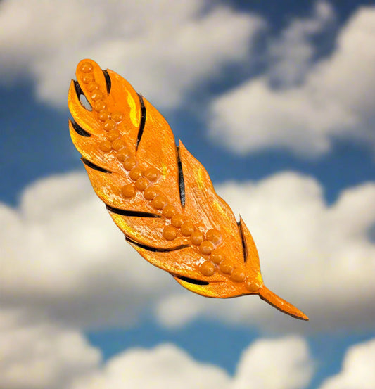 Orange Feather Magnet