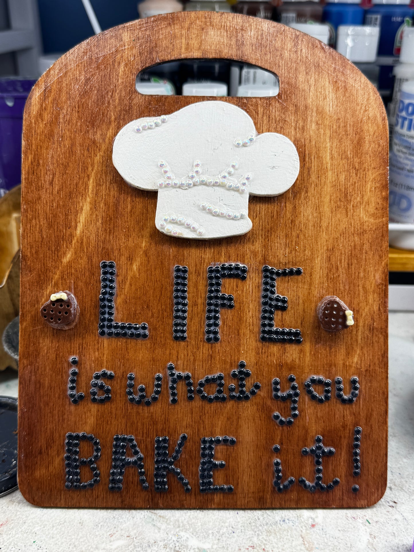 Life is What you Bake It cutting board sign
