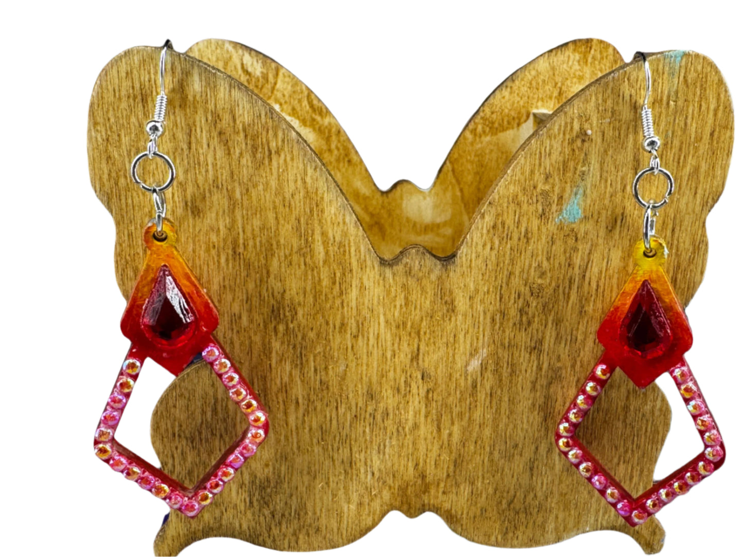 Earrings - Fiery Sunset Geometric