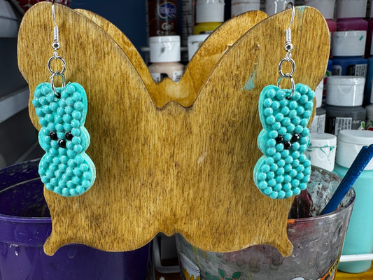 Earrings -Turquoise Bunny Peeps
