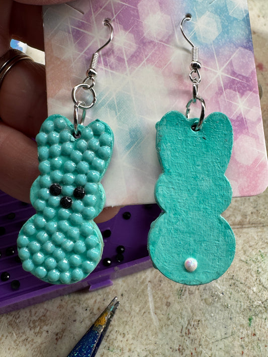 Earrings -Turquoise Bunny Peeps