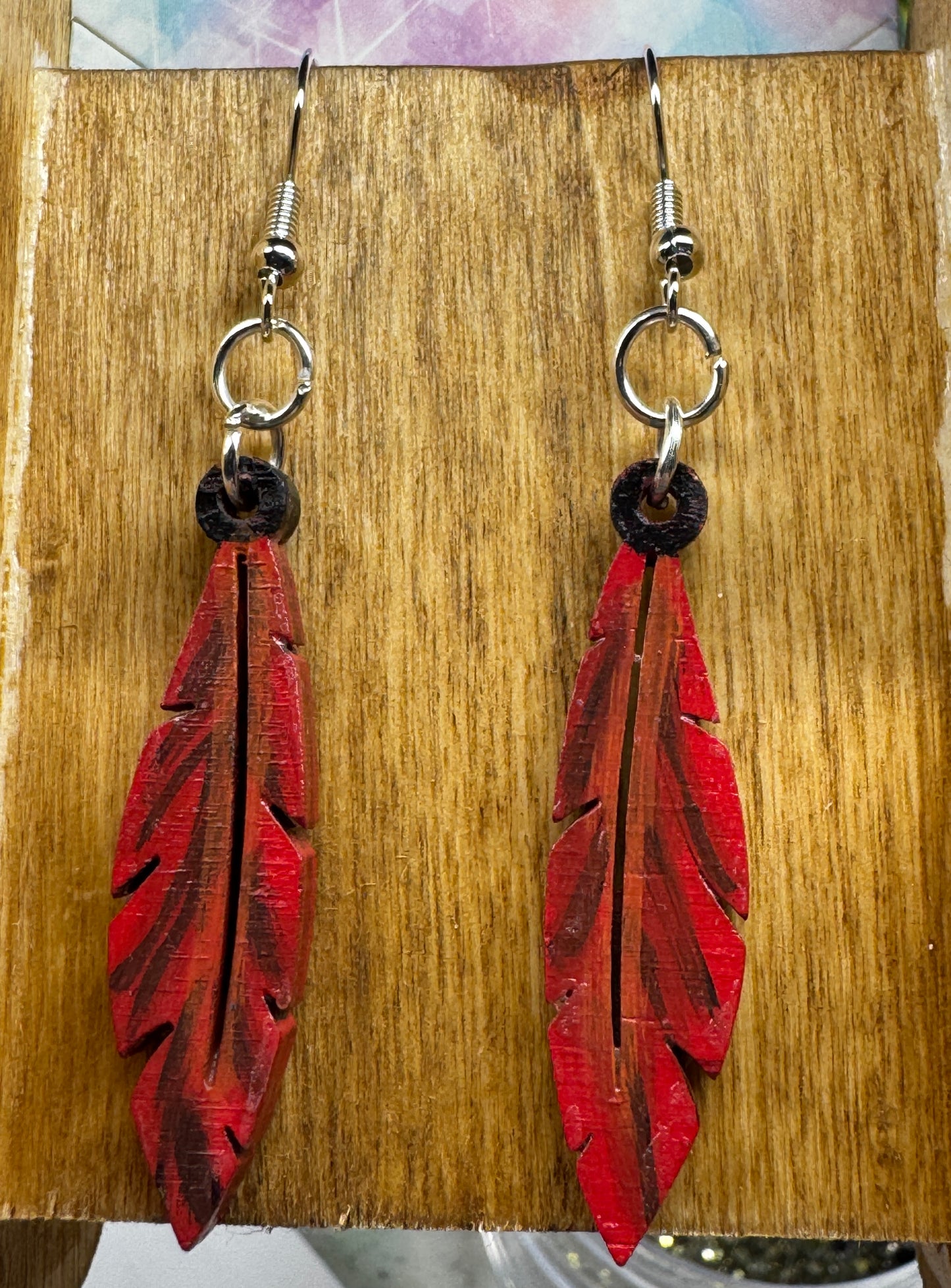 Earrings - Fiery Feathers