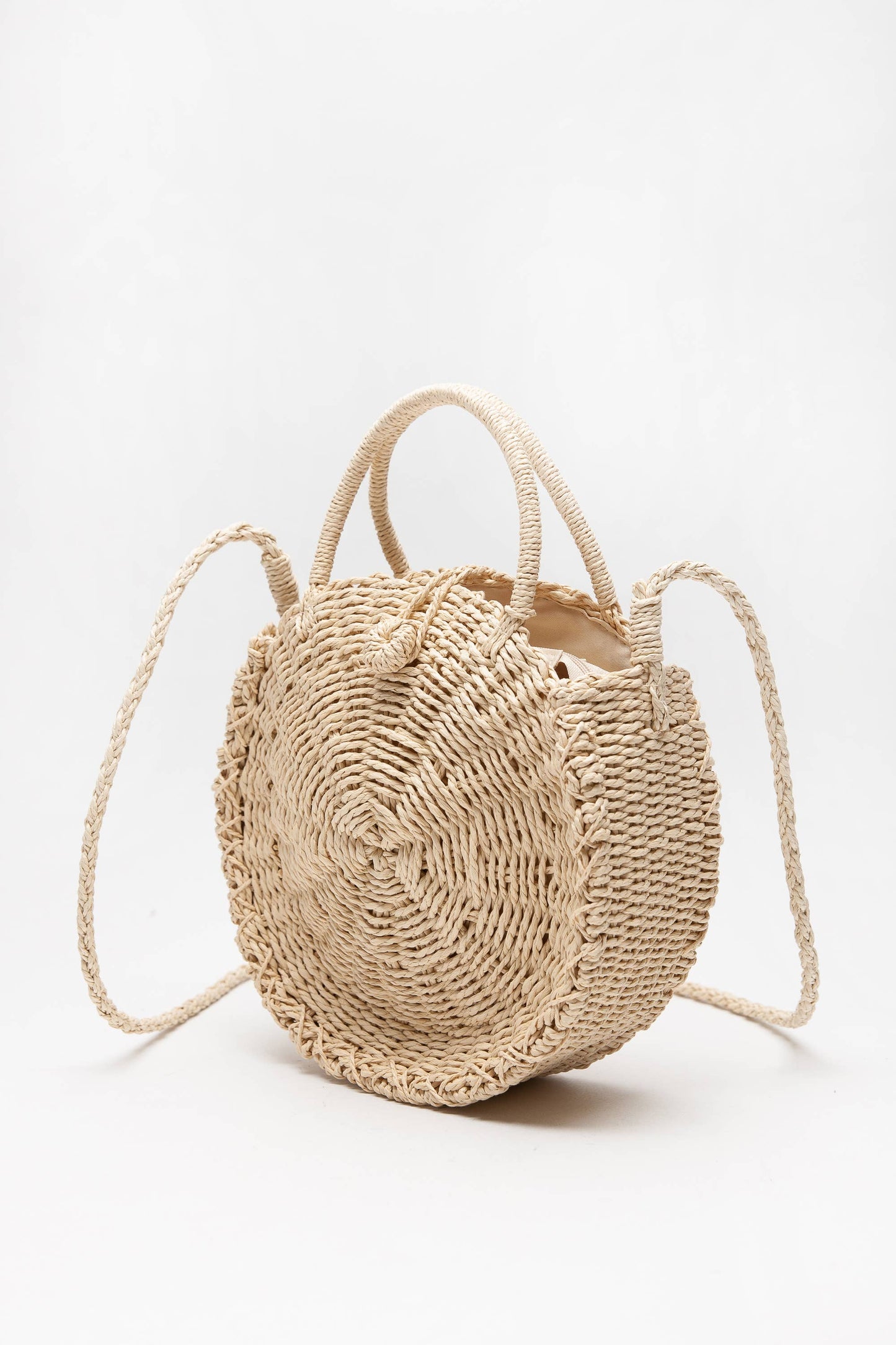 The Morgan | Rounded Rattan Woven Purse w/ Arm Strap