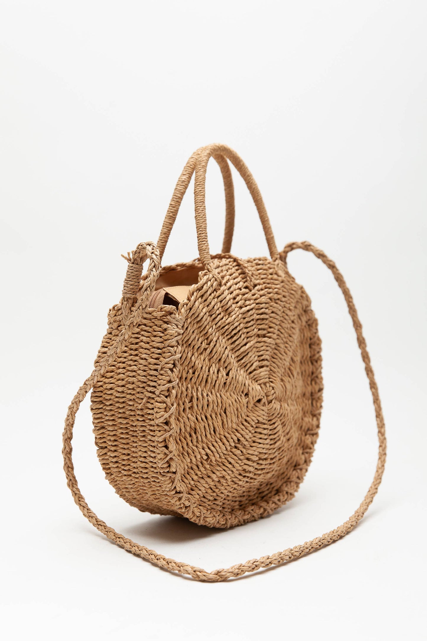 The Morgan | Rounded Rattan Woven Purse w/ Arm Strap
