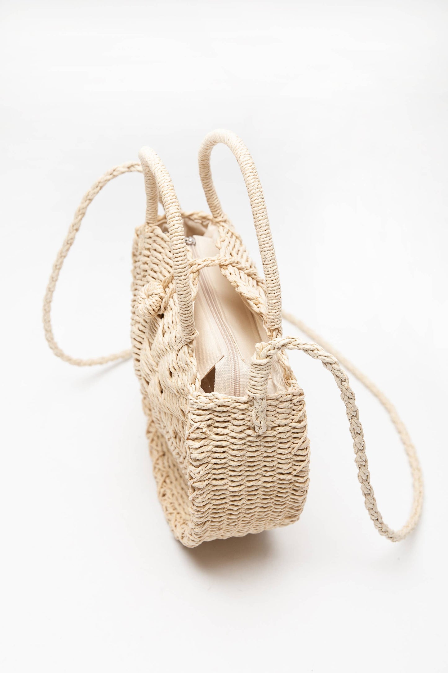 The Morgan | Rounded Rattan Woven Purse w/ Arm Strap