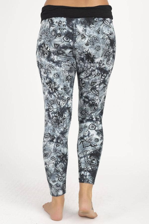 Organic Cottontn Tie-Dye Flower Print Legging