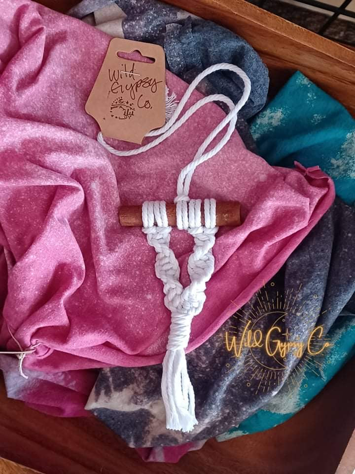 Boho Macrame Cinnamon Stick Essential Oil Diffuser Wall Decor