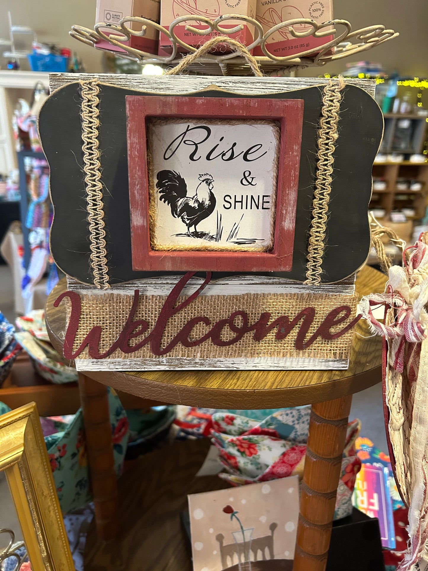 Rooster wooden sign