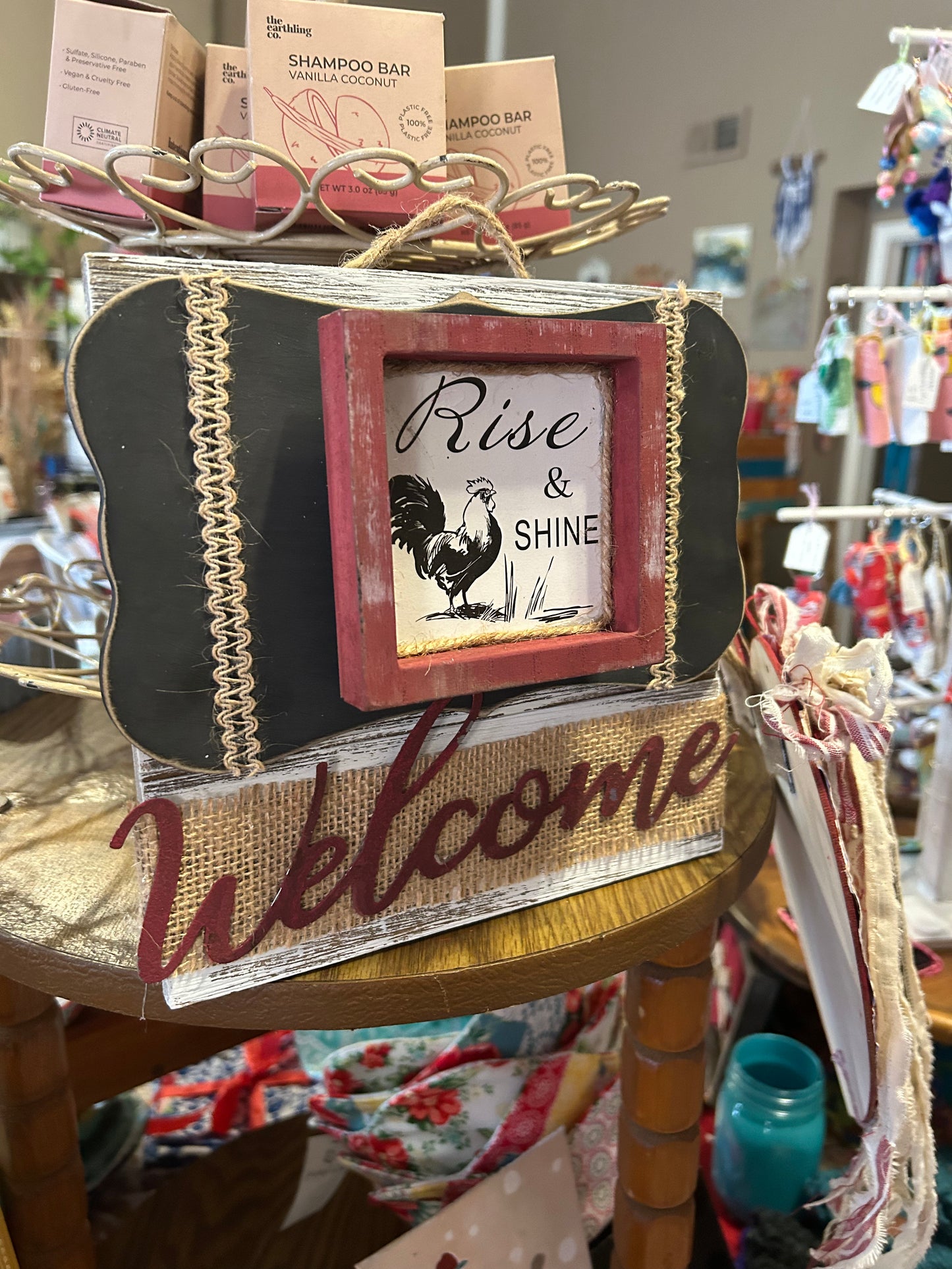 Rooster wooden sign