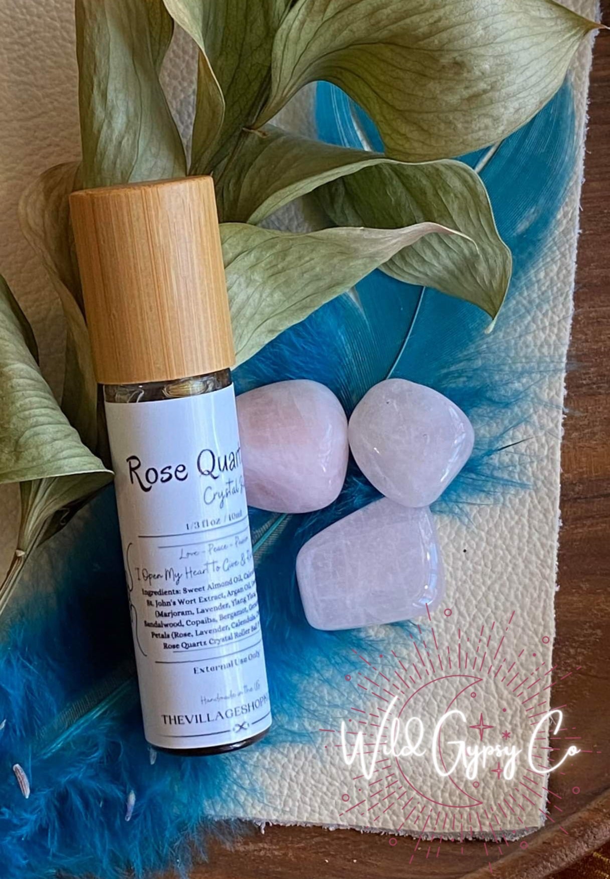 Rose Quartz Cryatal Baller Essential Oil Perfume Blend