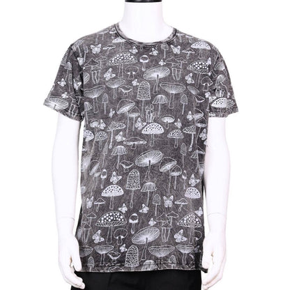 Cotton Black and white Butterfly on Mushroom T shirts S114