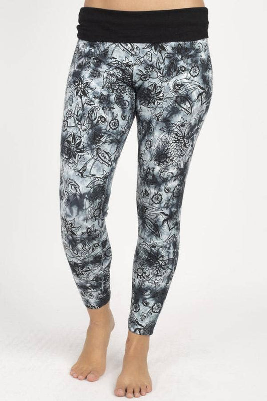 Organic Cottontn Tie-Dye Flower Print Legging