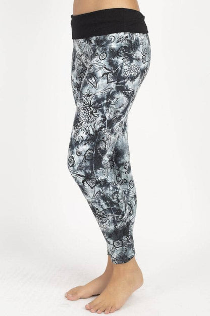 Organic Cottontn Tie-Dye Flower Print Legging