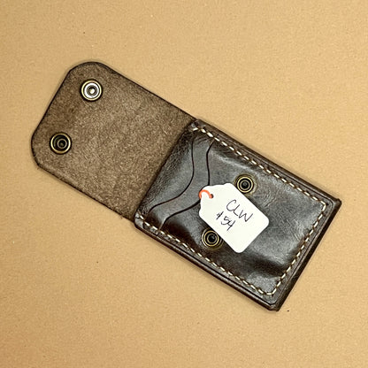 Leather Vertical Bifold Wallet (olive)
