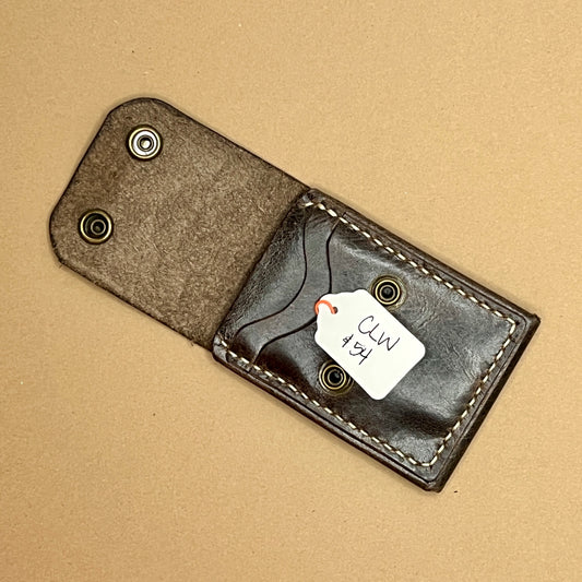 Leather Vertical Bifold Wallet (olive)