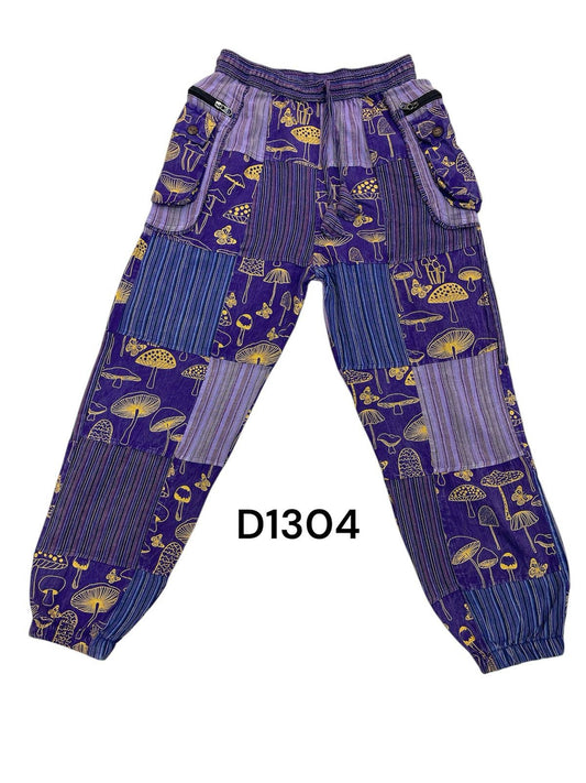 Cotton Purple Multi Patchwork Bottom Closer golden Mushroom