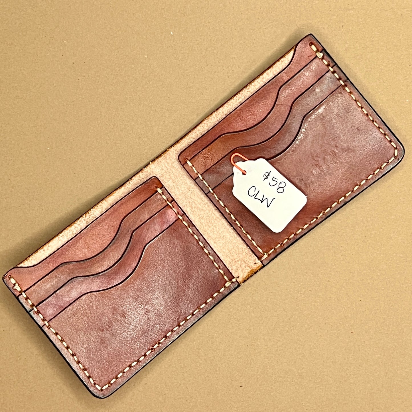 Leather Wallet w/Hand Tooled Outside