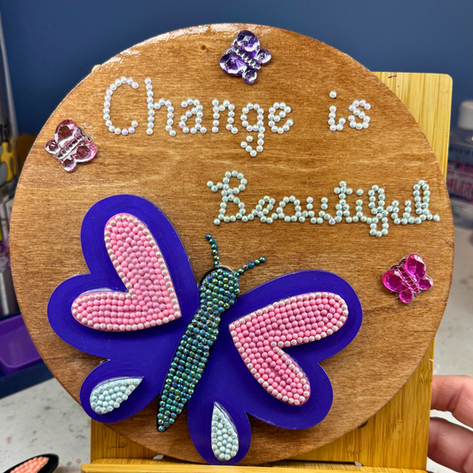 Change is Beautiful Butterfly Circle Wall Sign