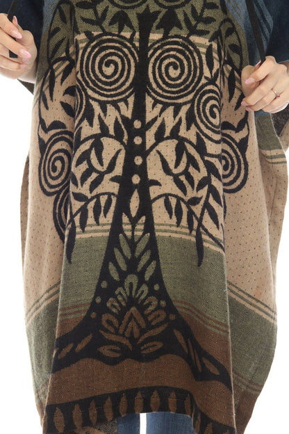 Tree of Life Hoodie Poncho