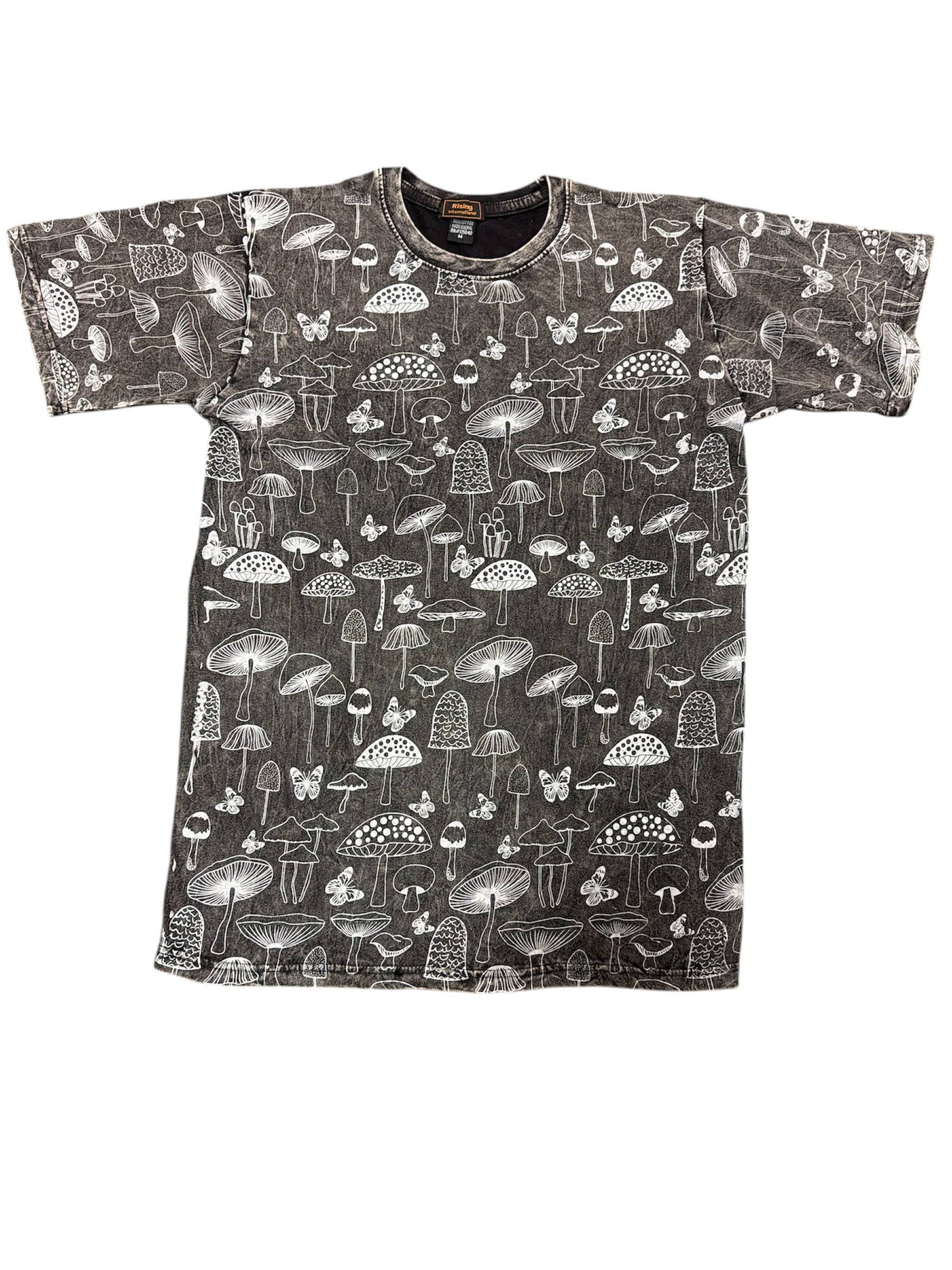 Cotton Black and white Butterfly on Mushroom T shirts S114