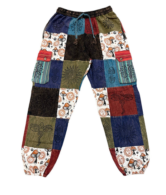 Cotton Butterfly Mushroom Print Yoga Trouser D414