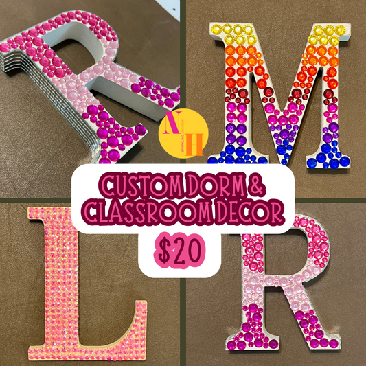 Custom Dorm and Classroom Initial Decor (please choose the letter you want & at checkout be sure to create an account so we can use your email address to contact you to discuss design/colors)