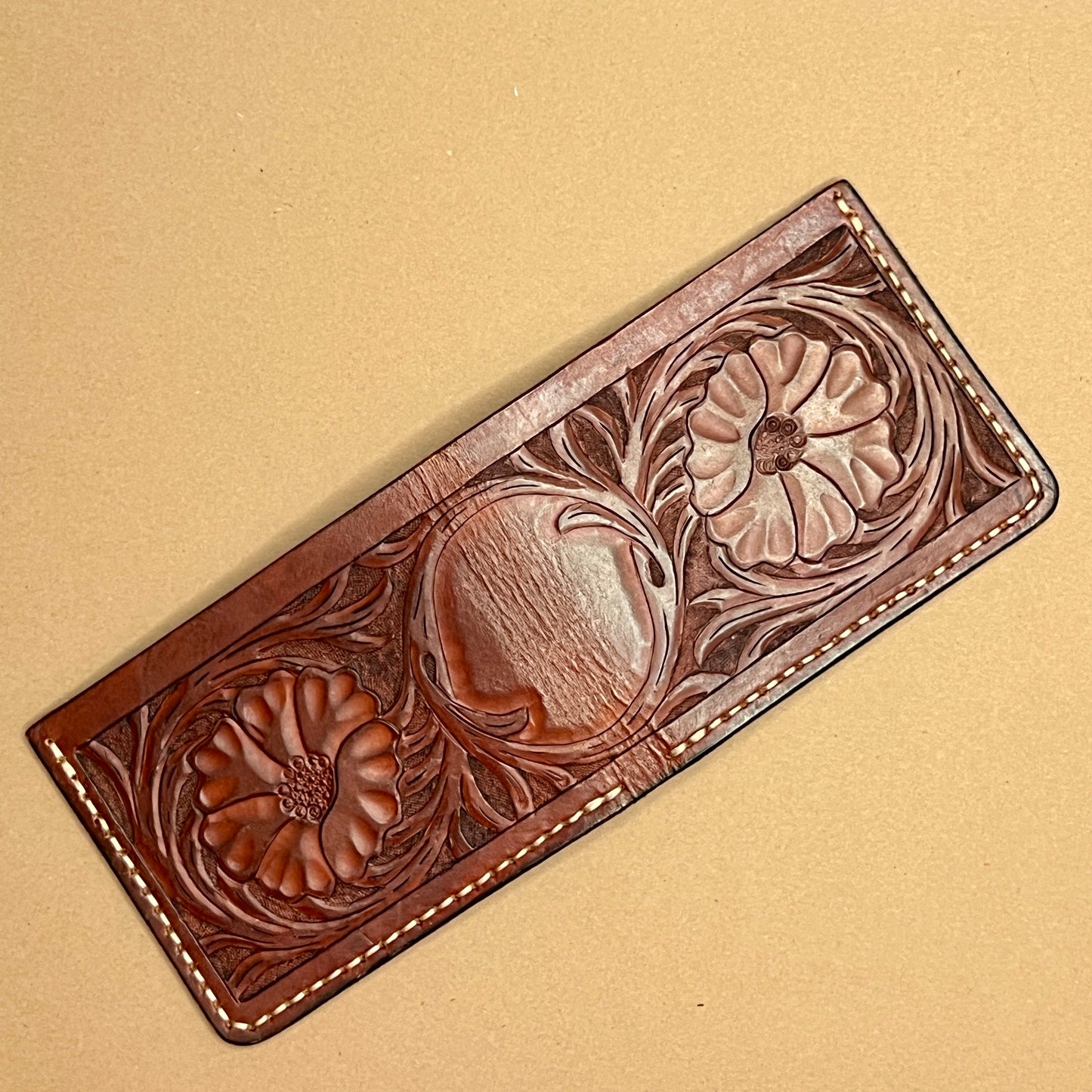 Leather Wallet w/Hand Tooled Outside