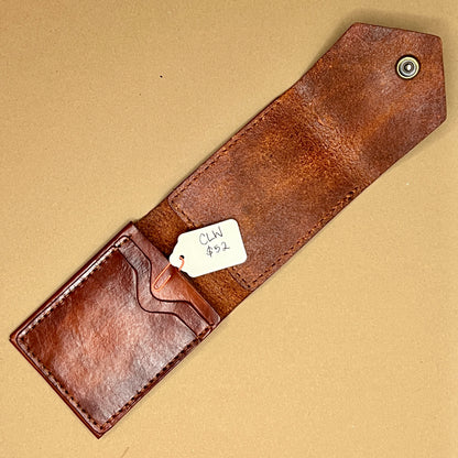 Leather Vertical Trifold Wallet (cognac)
