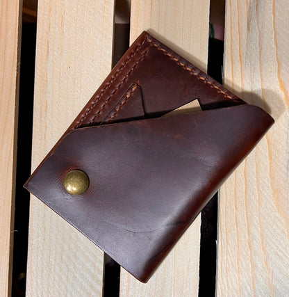 Dark Brown Front Snap Card Wallet