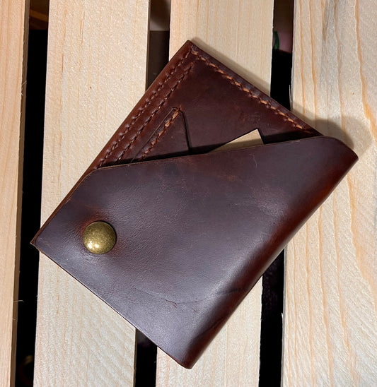 Dark Brown Front Snap Card Wallet