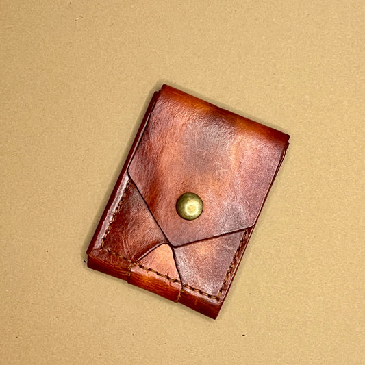 Leather Vertical Trifold Wallet (cognac)