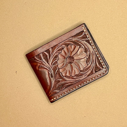 Leather Wallet w/Hand Tooled Outside