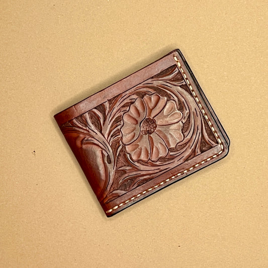 Leather Wallet w/Hand Tooled Outside