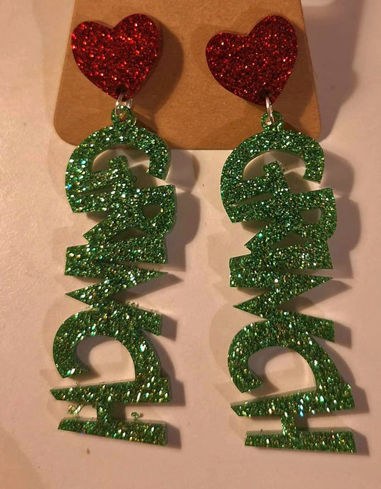 Grinch Studded Drops