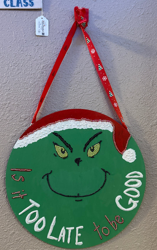 Grinch Face Sign