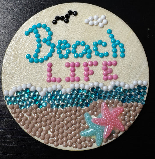 Beach Life Circle Magnet